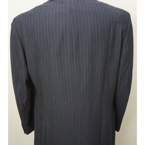 Isaia Sirio A Blue Mohair Wool Striped 2 Pc Suit Jacket Pants Sz 44R Brand New - Picture 6 of 11